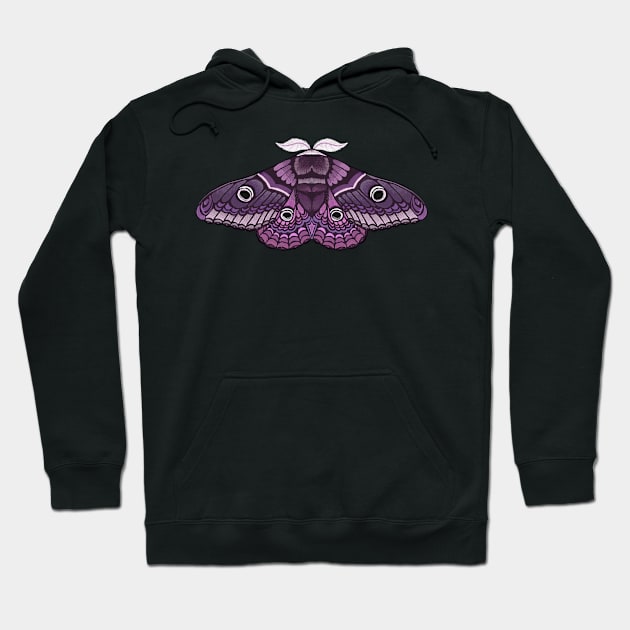 Moth sticker purple, violet and lilac Hoodie by astronauticarte